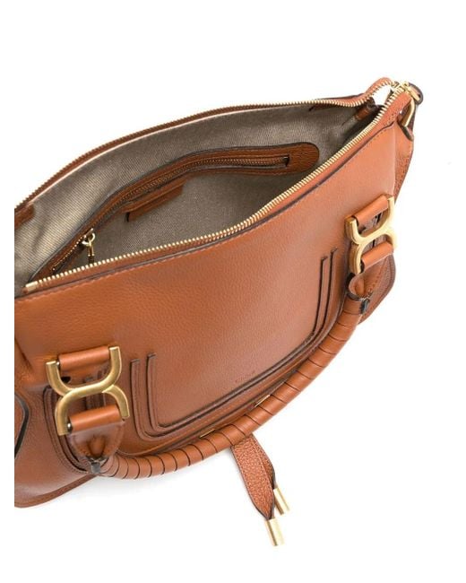 Chloé Marcie レザーハンドバッグ Brown