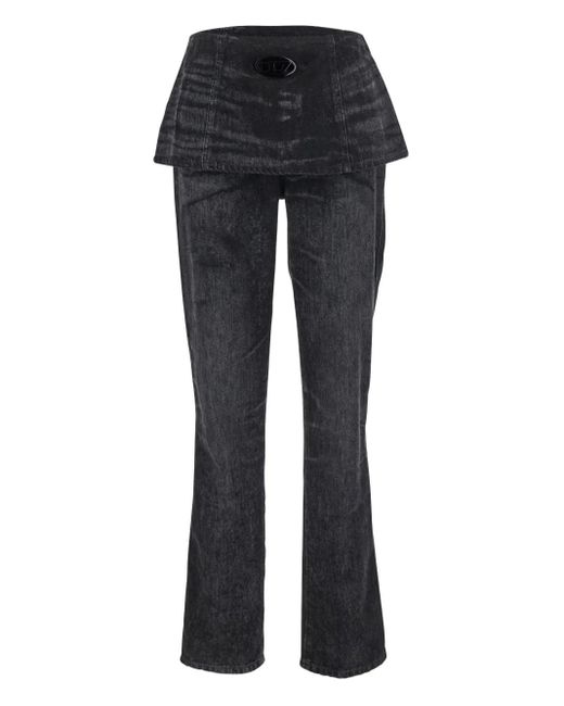 DIESEL D-hourijan-fsh2 ペプラムウエスト ジーンズ Black