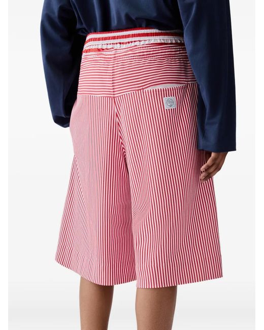 Jacquemus Pink D'Été Stripe-Print Drawstring Shorts for men