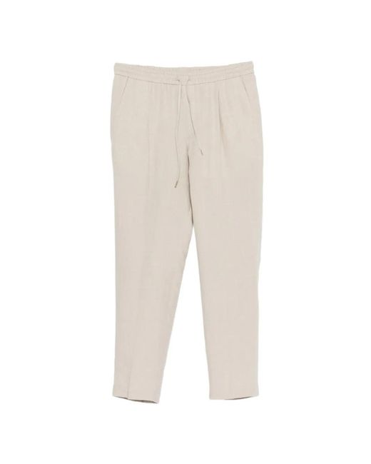 Briglia 1949 White Drawstring Pleated Trousers for men