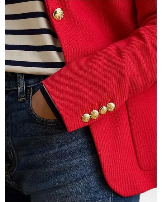 Ralph Lauren Bullion Logo-Embroidered Single-Breasted Blazer