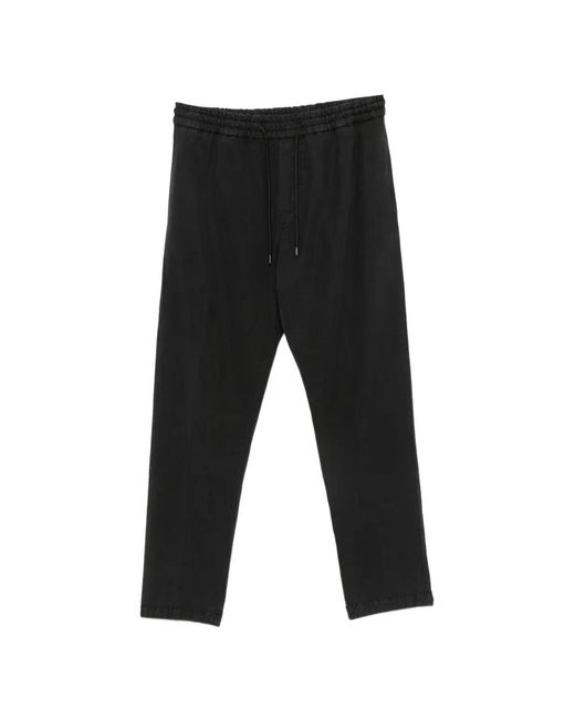 Dondup Black Drawstring-Waistband Trousers for men