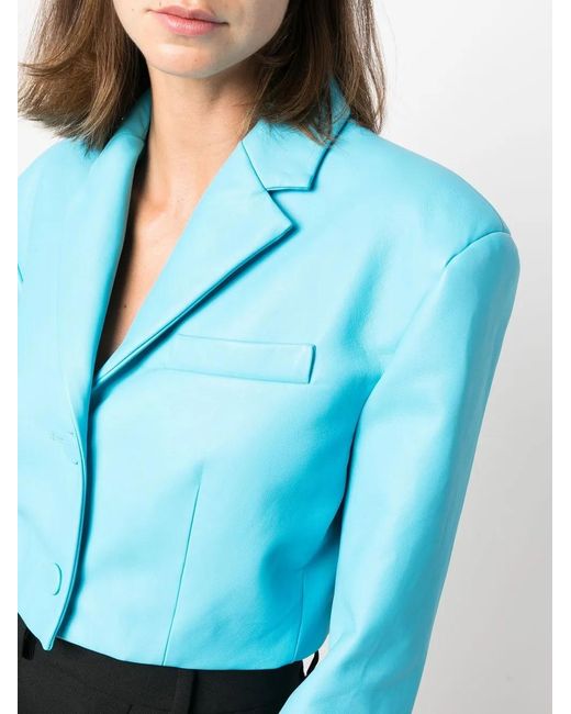 GIUSEPPE DI MORABITO Blue Single-Breasted Cropped Blazer