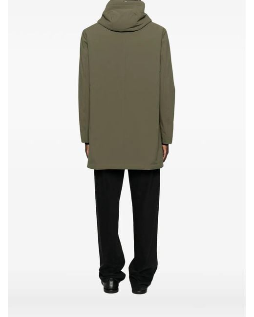 Herno Green Faux-Fur Trim Hooded Jacket for men