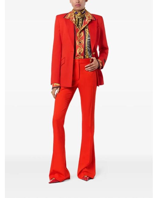 Versace Flared Wool-Blend Trousers