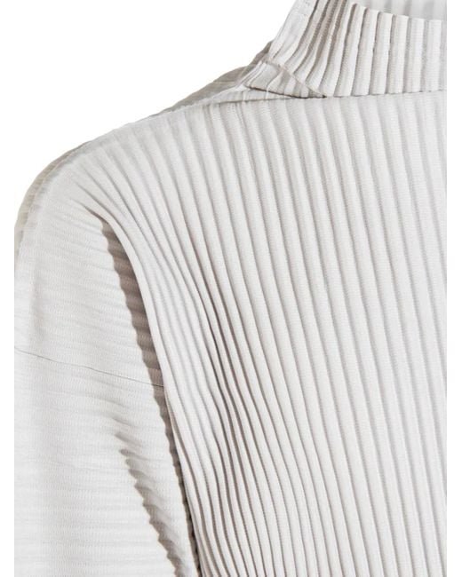 Homme Plissé Issey Miyake T-Shirt Met Col En Plissé-Effect in het Gray voor heren