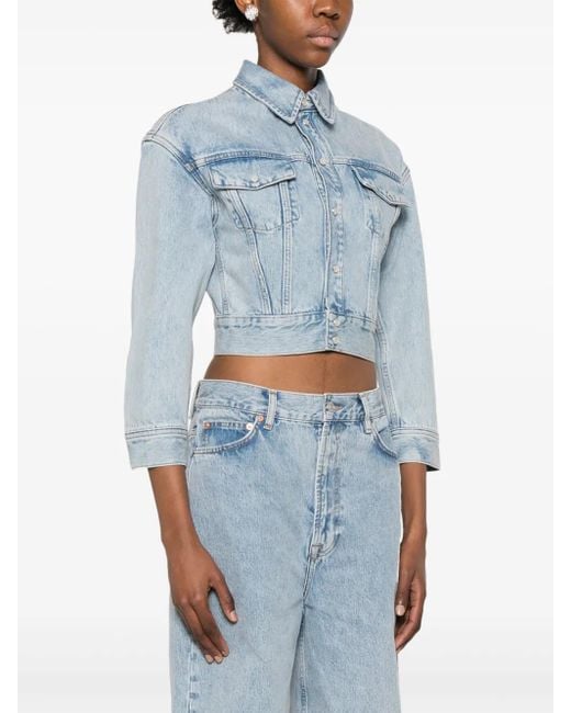 Wardrobe NYC Blue Cropped Denim Jacket