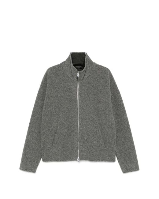 Dondup Gray Zip-Up High-Neck Jacket for men