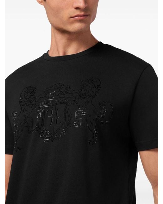 Billionaire Black Logo-embellished Cotton T-shirt for men