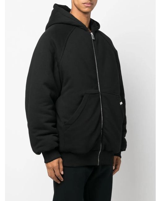 1017 ALYX 9SM Black 1017 Alyx Logo-embroidered Hooded Bomber Jacket for men