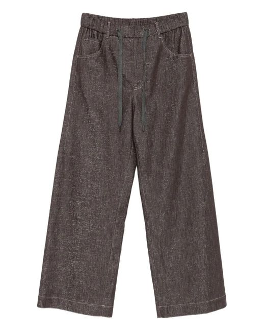 Pantalones con cordones en la cintura Brunello Cucinelli de color Gray