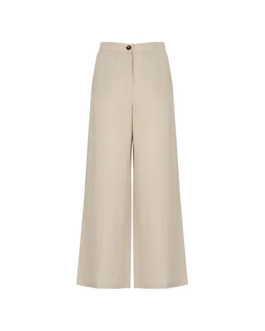 Emme Natural Emmpera High-Waisted Wide-Leg Trousers