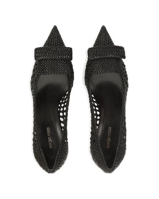 Sergio Rossi Black Braid Pumps