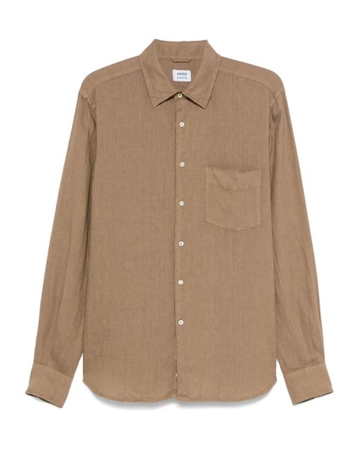 Aspesi Brown Linen Shirt for men