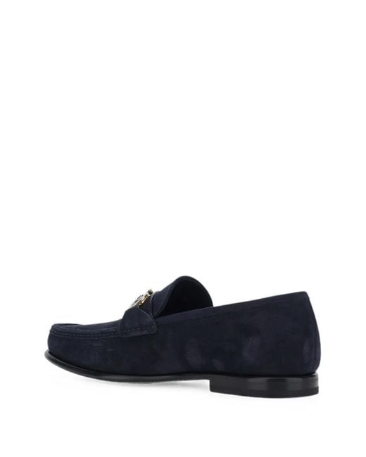 Ferragamo Blue Gancini Loafers for men