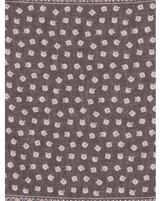 Eleventy Gray Patterned Handkerchief for men
