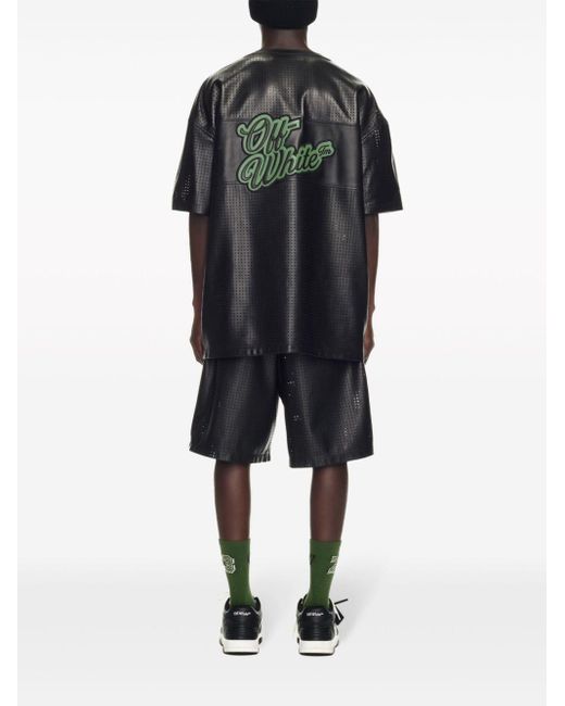 Off-White c/o Virgil Abloh Green Natlover Basketball Leather T-shirt for men