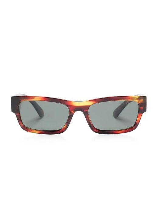 Prada Gray Rectangle-Frame Sunglasses for men