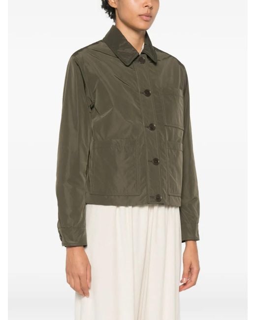Aspesi Green Button-Front Cropped Jacket