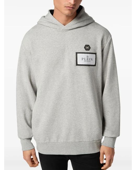 Philipp Plein Gray Appliqué Sweatshirt for men