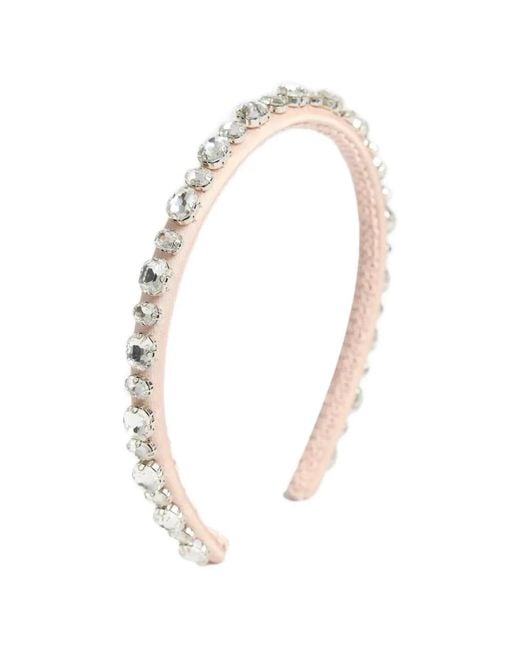 Erdem White Crystal-Embellished Satin Headband