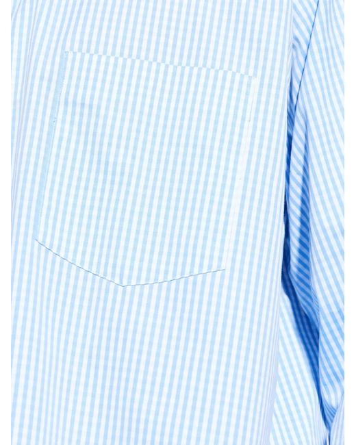Comme des Garçons Blue Striped-Pattern Pocket Shirt for men