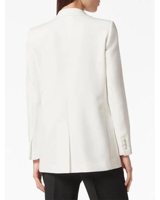 Philipp Plein White Cady Single-Breasted Peaked Blazer
