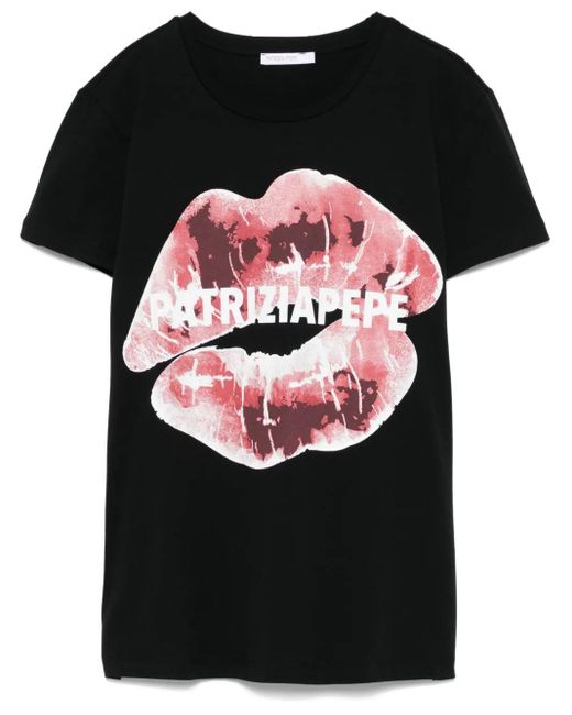 Patrizia Pepe プリント Tシャツ Black