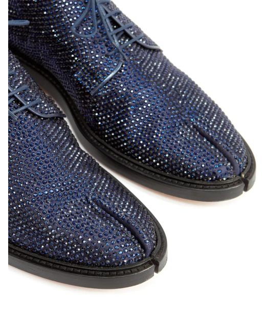 Maison Margiela Blue Tabi Rhinestone-Embellished Derby Shoes for men