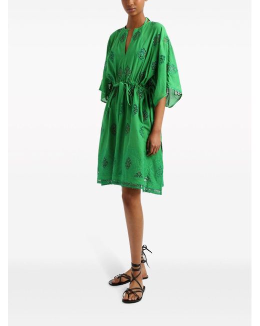 Erdem Green Broderie Anglaise Cover-up Dress