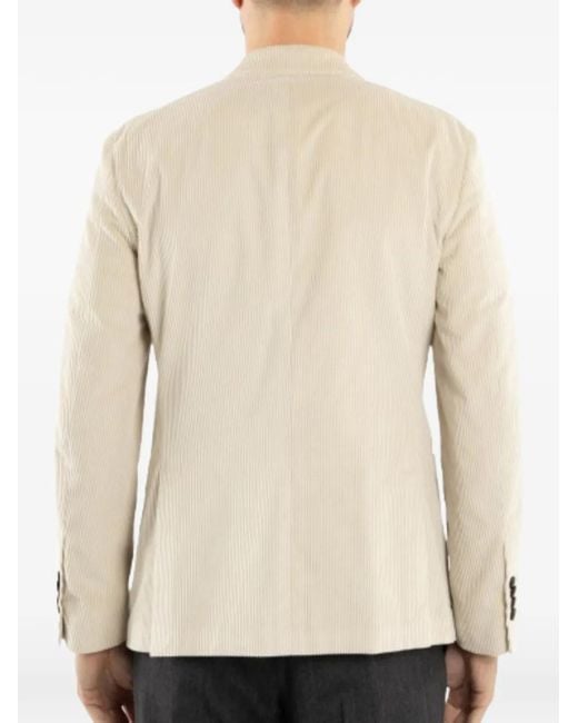 Drumohr Natural Double-Breasted Corduroy Jacket for men