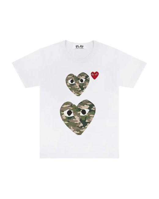 メンズ COMME DES GARÇONS PLAY カモフラージュ Tシャツ White