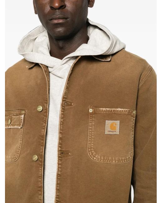 Carhartt Brown Chore Logo-Patch Jacket for men