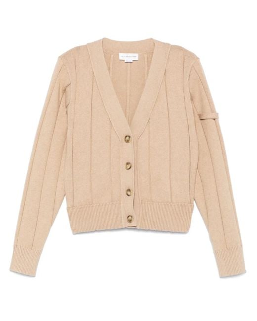 Victoria Beckham Natural Grob Gerippter Cardigan