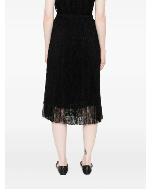 Ermanno Scervino Black Lace Midi Skirt