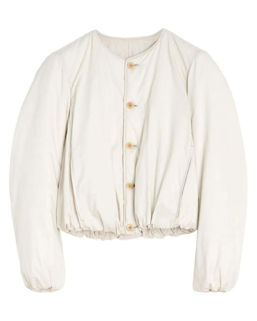 Lemaire White Padded Bomber Jacket