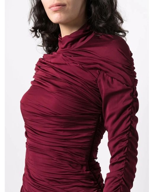 Stella McCartney Red Faye Ruched Minidress