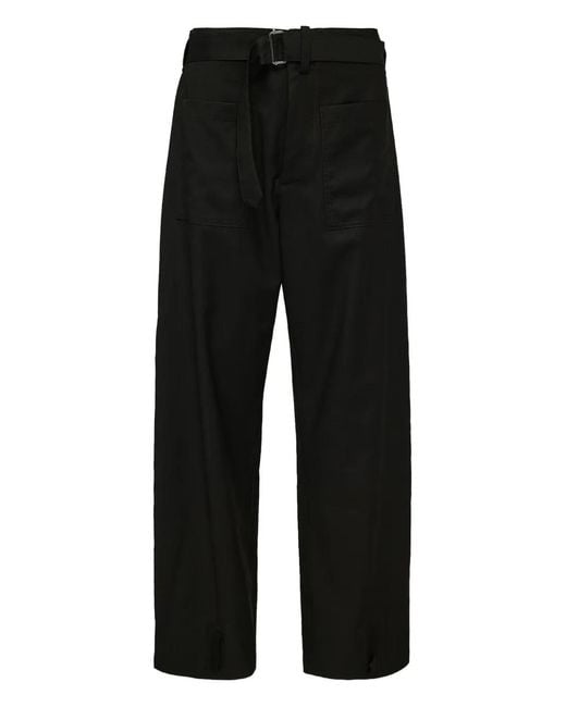 N°21 Black Belted Straight-Leg Trousers