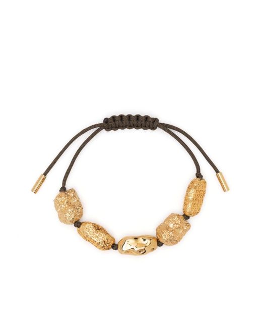 Fendi Metallic Irregular-shaped nuggets Ff Bracelet for men