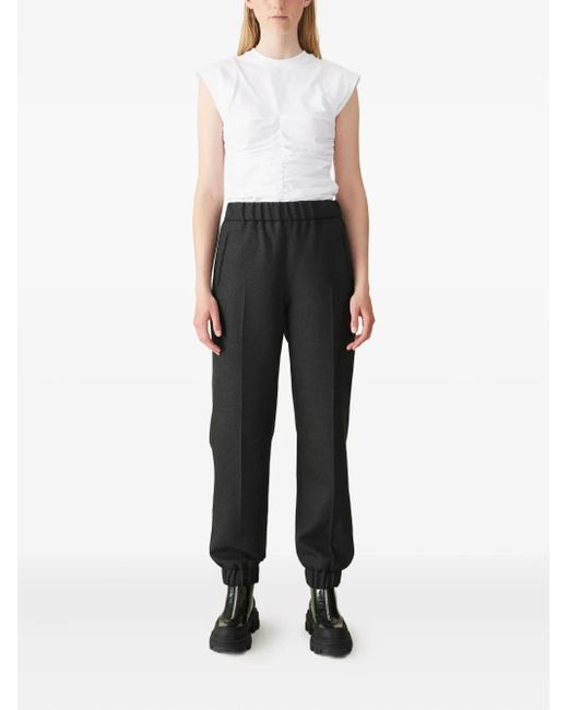 Ganni Blue Elasticated-Waistband Trousers
