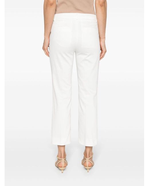 Sportmax White Mid-rise Cropped Trousers