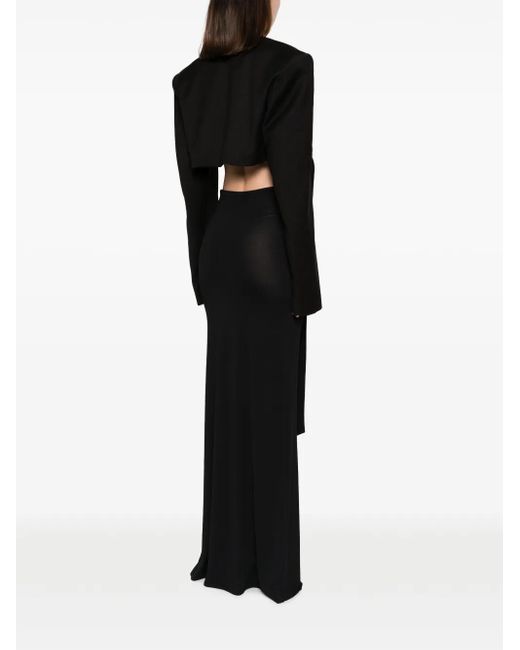 ANDREADAMO Black Open-Front Cropped Jacket