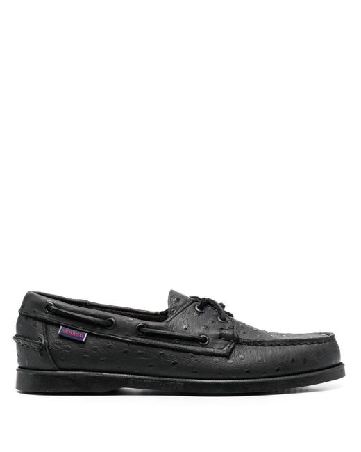 Sebago Polkadot Leather Boat Shoes in Black for Men Lyst
