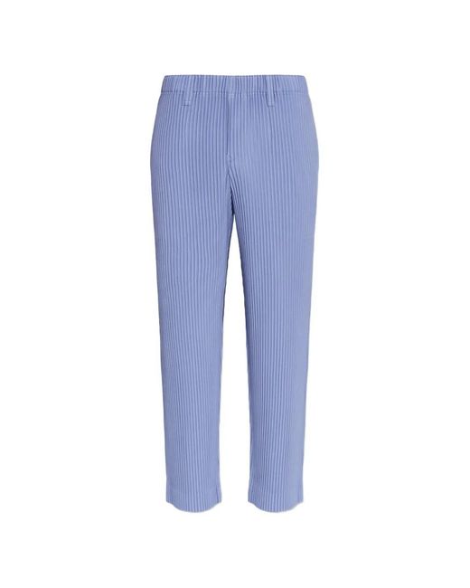 Homme Plissé Issey Miyake Blue Pleated Trousers for men