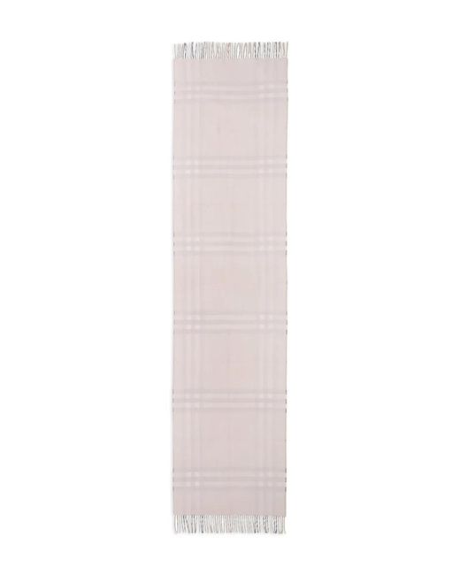 Burberry Pink Reversible Check Cashmere Scarf