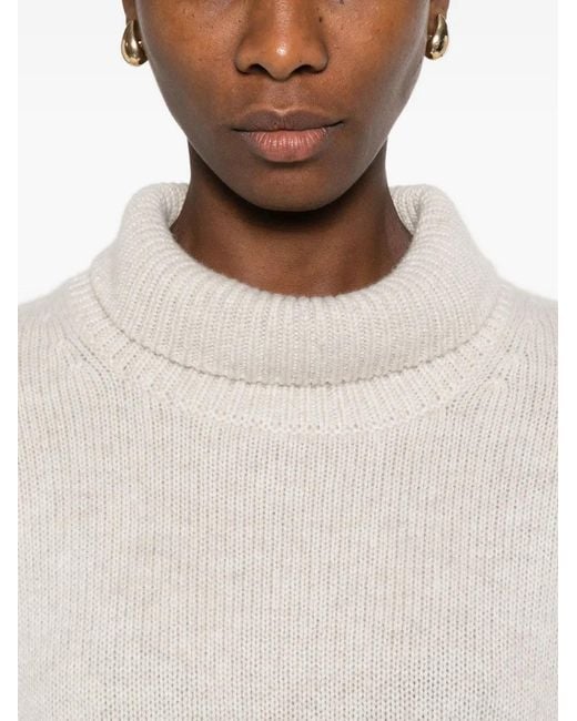 Lisa Yang White High-Neck Sweater