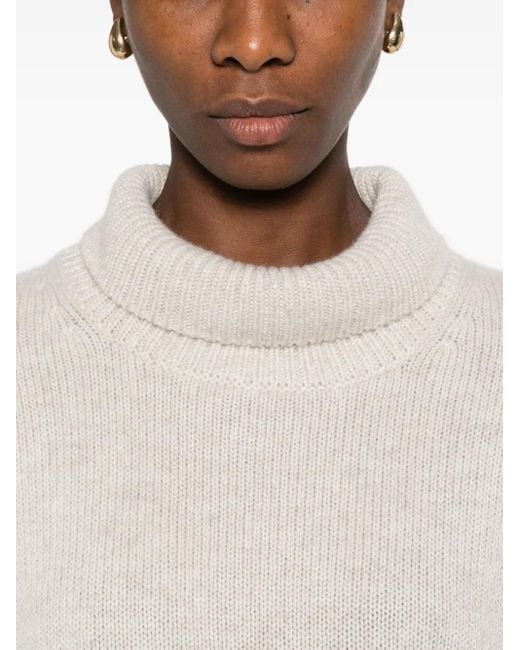 Lisa Yang White High-Neck Sweater