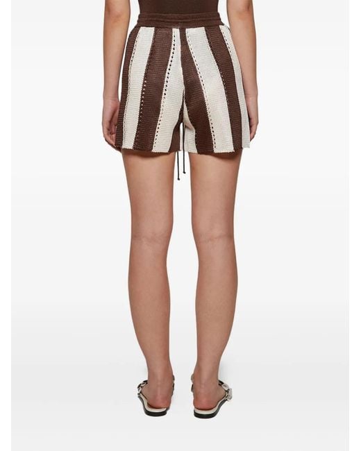Calle Del Mar Brown Cabana Stripe Knitted Shorts