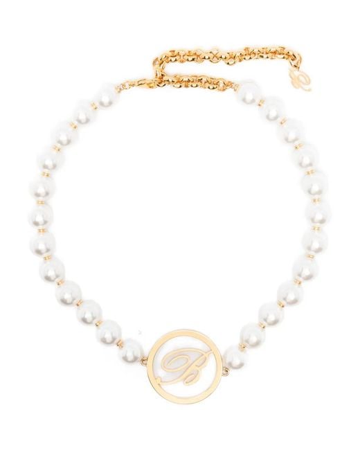 Collane Con Logo di Blumarine in White