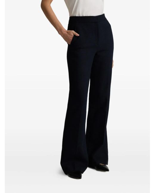 St. John Blue Houndstooth Flare Trousers